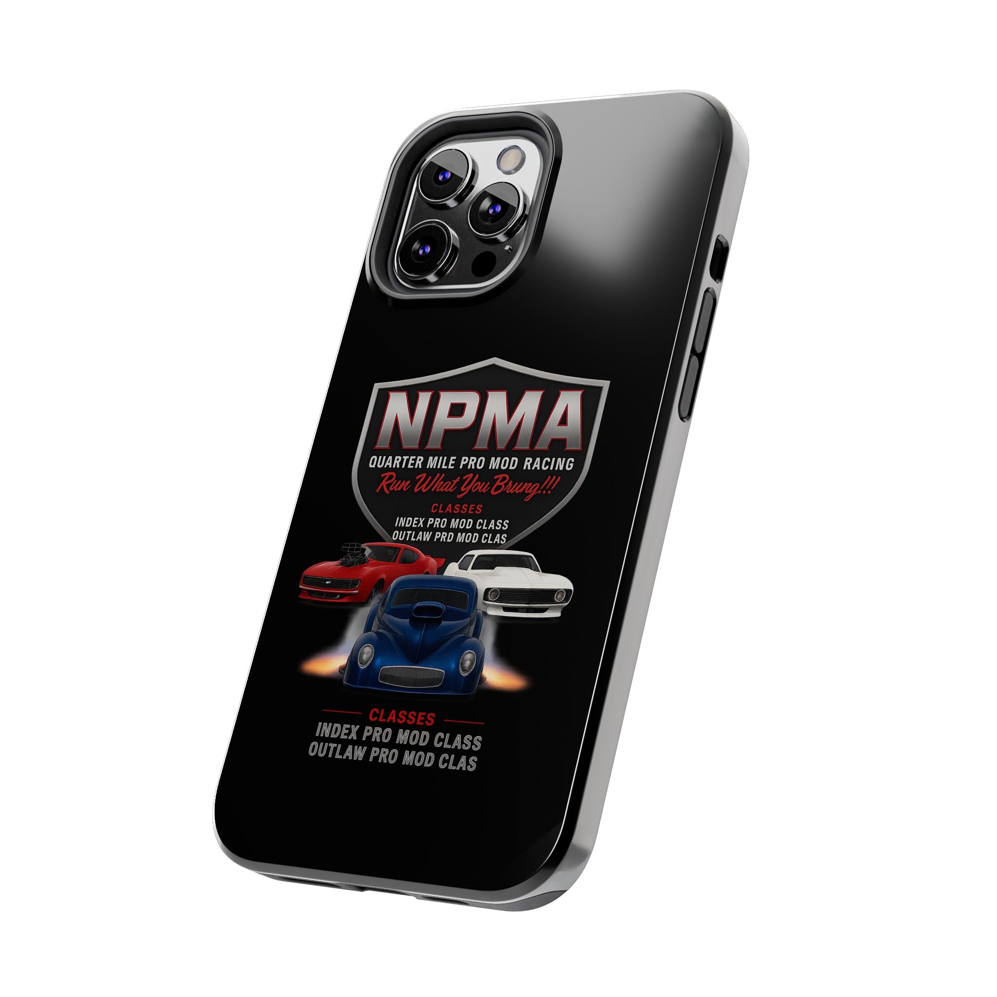 Racing-Themed Tough Phone Cases, Durable Phone Cover, Car Enthusiast Gift, Customizable Tech Accessories, NPMA Racing Merchandise
