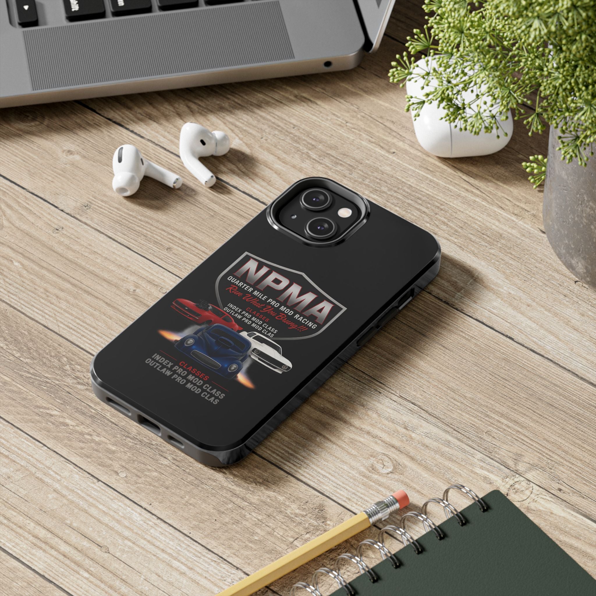Racing-Themed Tough Phone Cases, Durable Phone Cover, Car Enthusiast Gift, Customizable Tech Accessories, NPMA Racing Merchandise