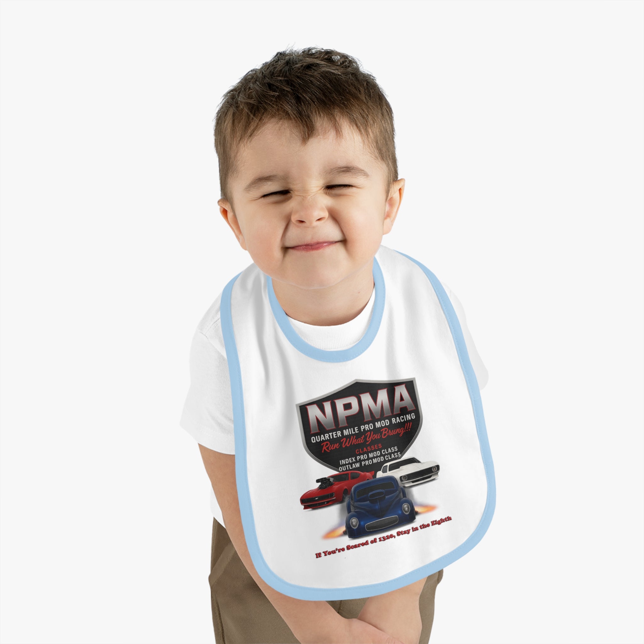 Racing Themed Baby Bib - NPMA Car Design