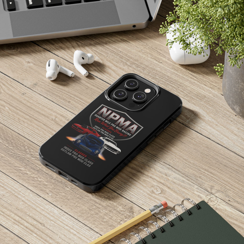 Racing-Themed Tough Phone Cases, Durable Phone Cover, Car Enthusiast Gift, Customizable Tech Accessories, NPMA Racing Merchandise