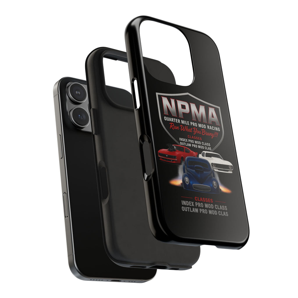 Racing-Themed Tough Phone Cases, Durable Phone Cover, Car Enthusiast Gift, Customizable Tech Accessories, NPMA Racing Merchandise