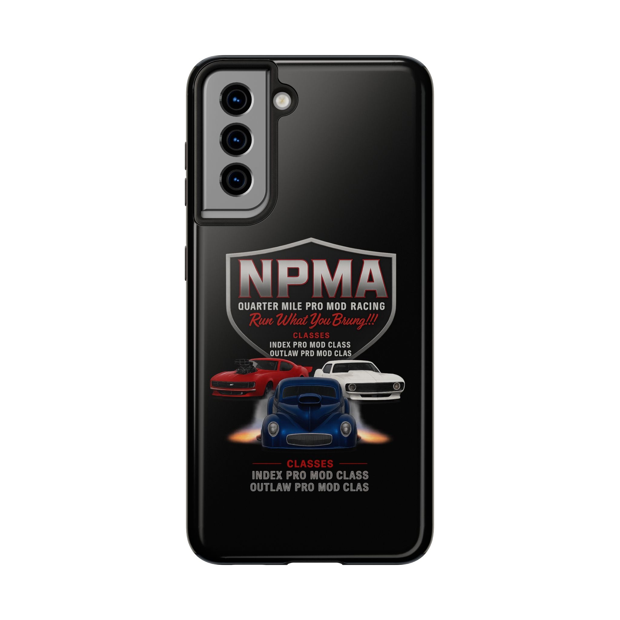 Racing-Themed Tough Phone Cases, Durable Phone Cover, Car Enthusiast Gift, Customizable Tech Accessories, NPMA Racing Merchandise