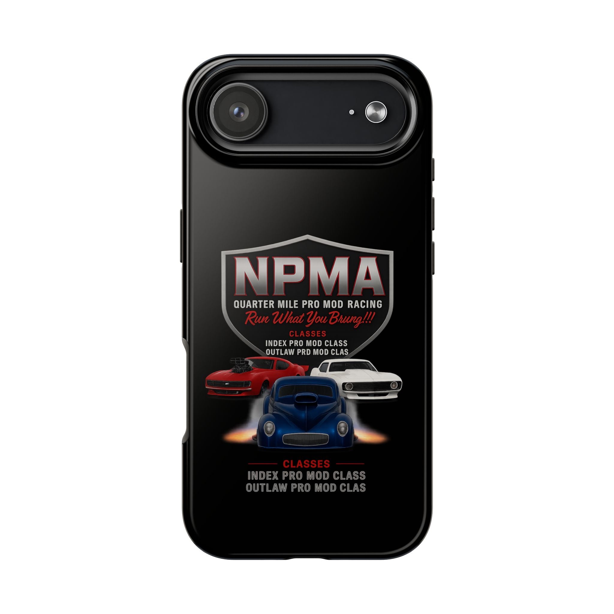 Racing-Themed Tough Phone Cases, Durable Phone Cover, Car Enthusiast Gift, Customizable Tech Accessories, NPMA Racing Merchandise