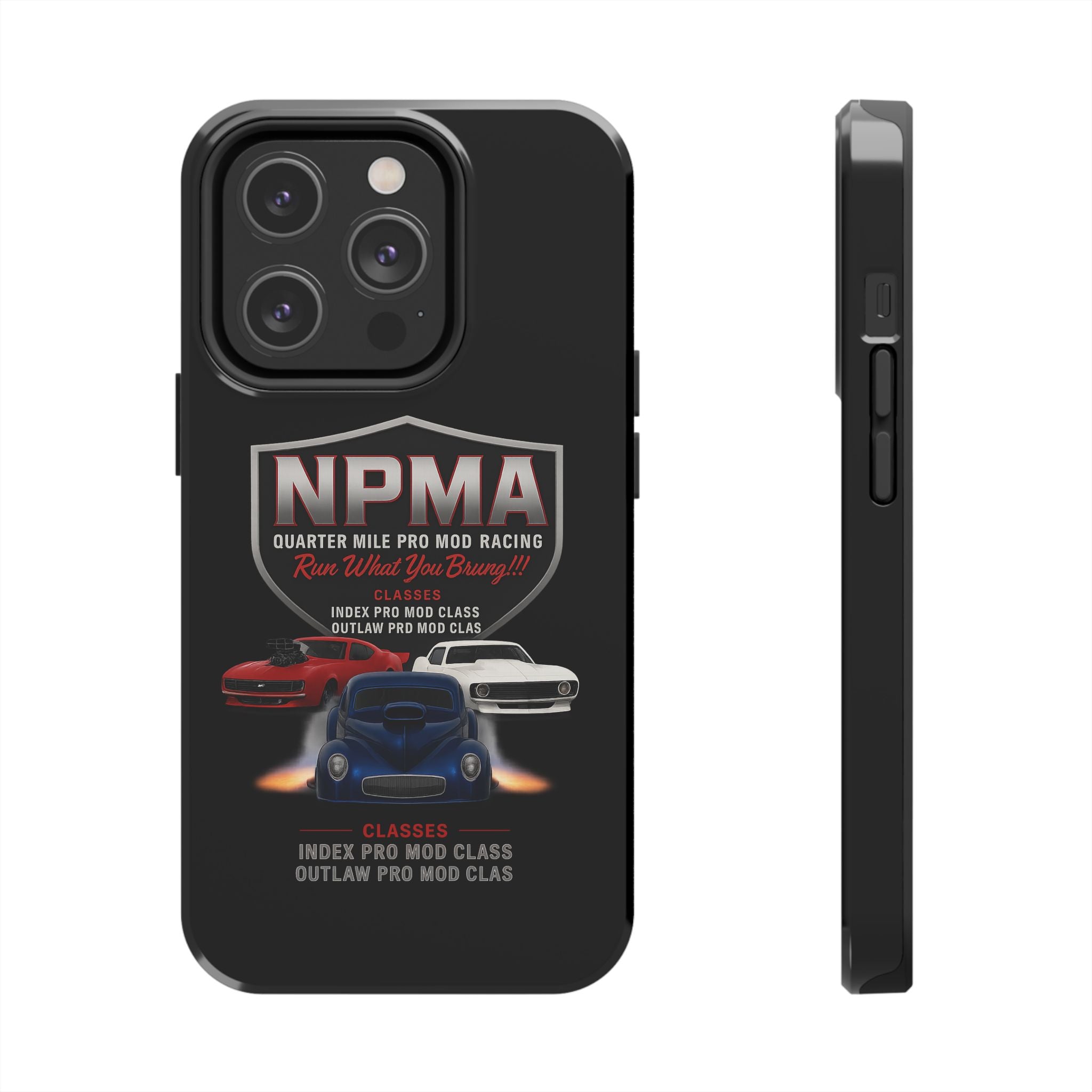 Racing-Themed Tough Phone Cases, Durable Phone Cover, Car Enthusiast Gift, Customizable Tech Accessories, NPMA Racing Merchandise