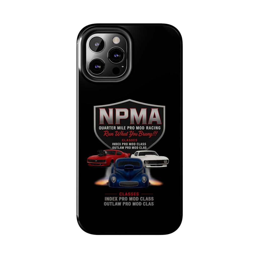 Racing-Themed Tough Phone Cases, Durable Phone Cover, Car Enthusiast Gift, Customizable Tech Accessories, NPMA Racing Merchandise