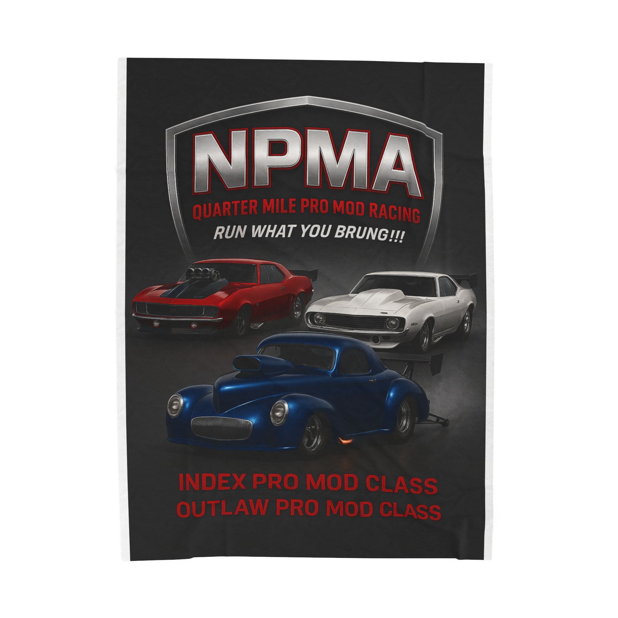 NPMA Racing Velveteen Plush Blanket – Cozy Throw for Racing Enthusiasts