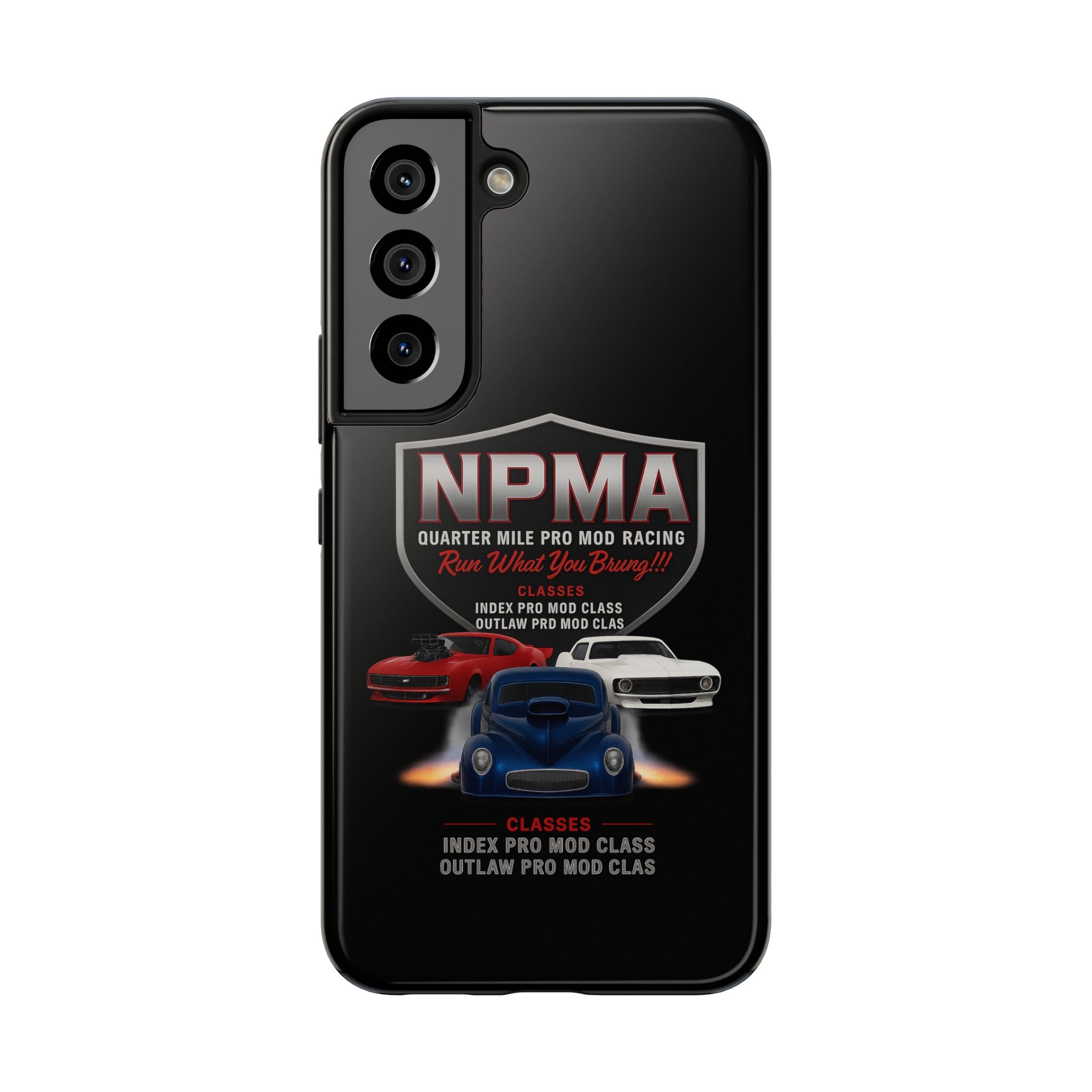 Racing-Themed Tough Phone Cases, Durable Phone Cover, Car Enthusiast Gift, Customizable Tech Accessories, NPMA Racing Merchandise