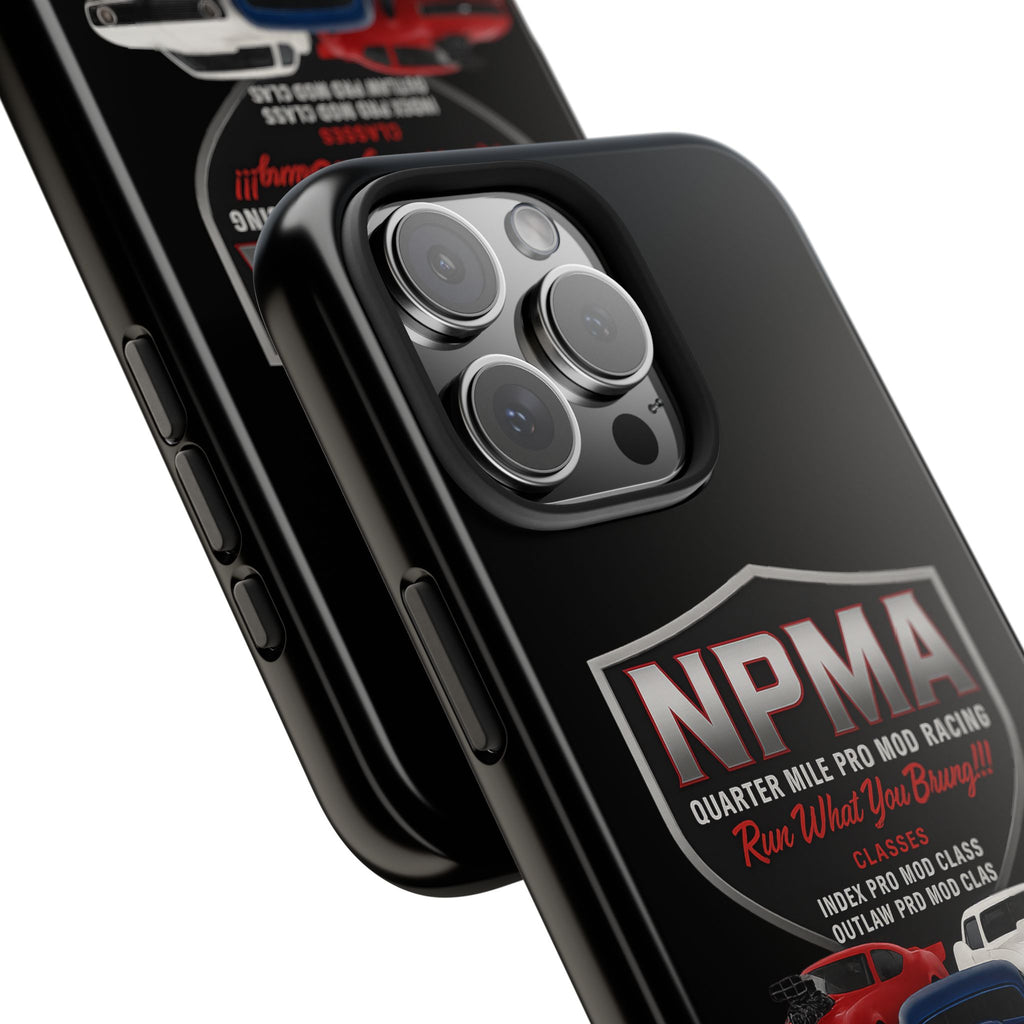Racing-Themed Tough Phone Cases, Durable Phone Cover, Car Enthusiast Gift, Customizable Tech Accessories, NPMA Racing Merchandise