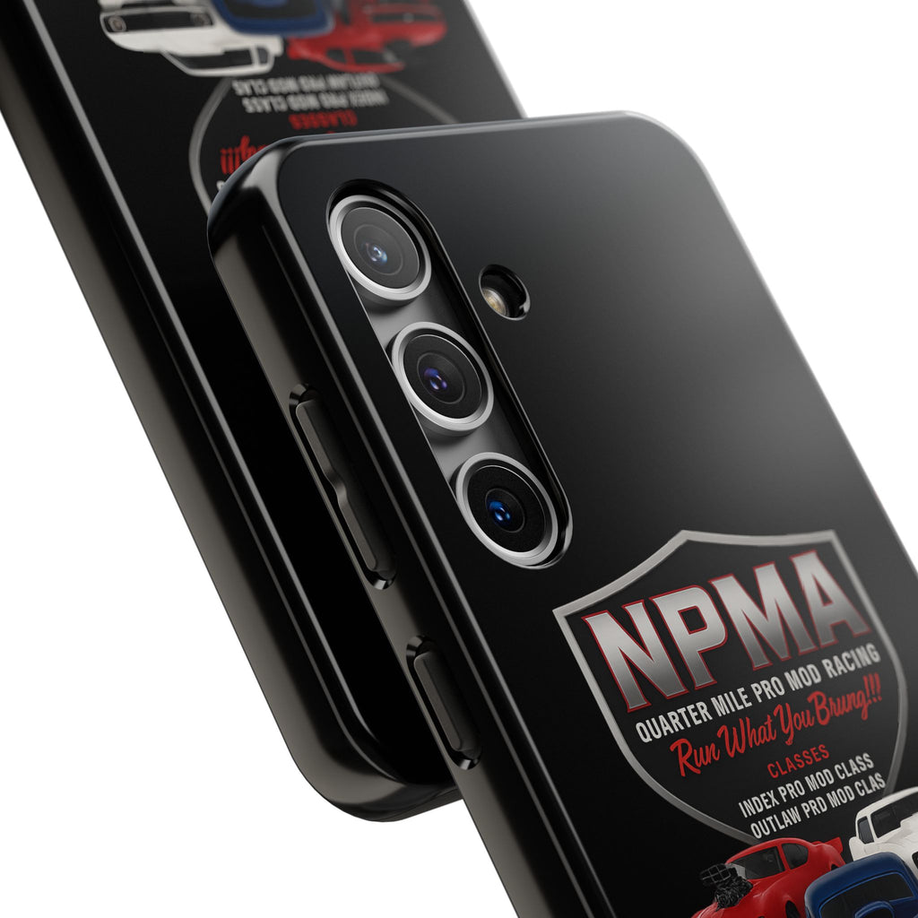 Racing-Themed Tough Phone Cases, Durable Phone Cover, Car Enthusiast Gift, Customizable Tech Accessories, NPMA Racing Merchandise