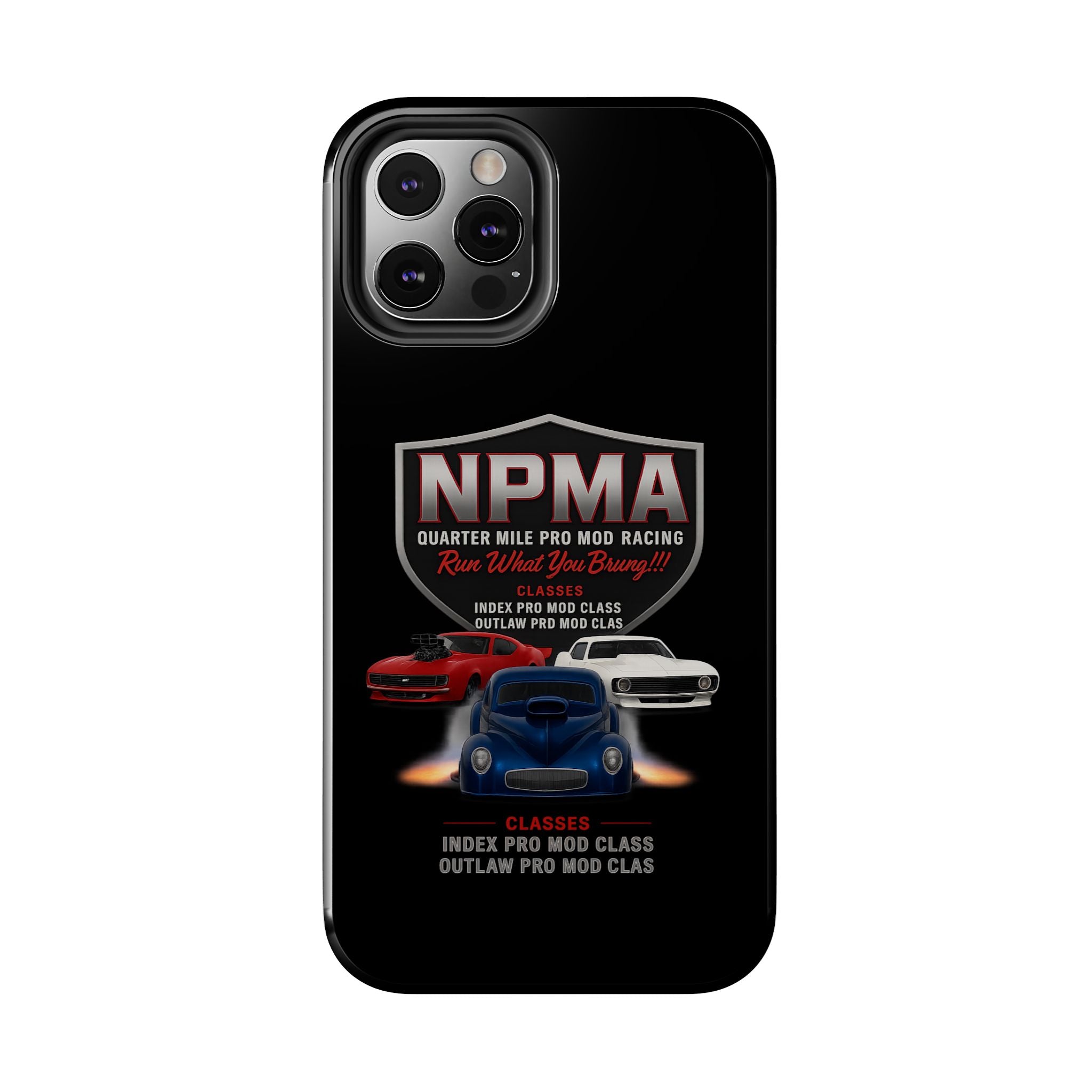 Racing-Themed Tough Phone Cases, Durable Phone Cover, Car Enthusiast Gift, Customizable Tech Accessories, NPMA Racing Merchandise