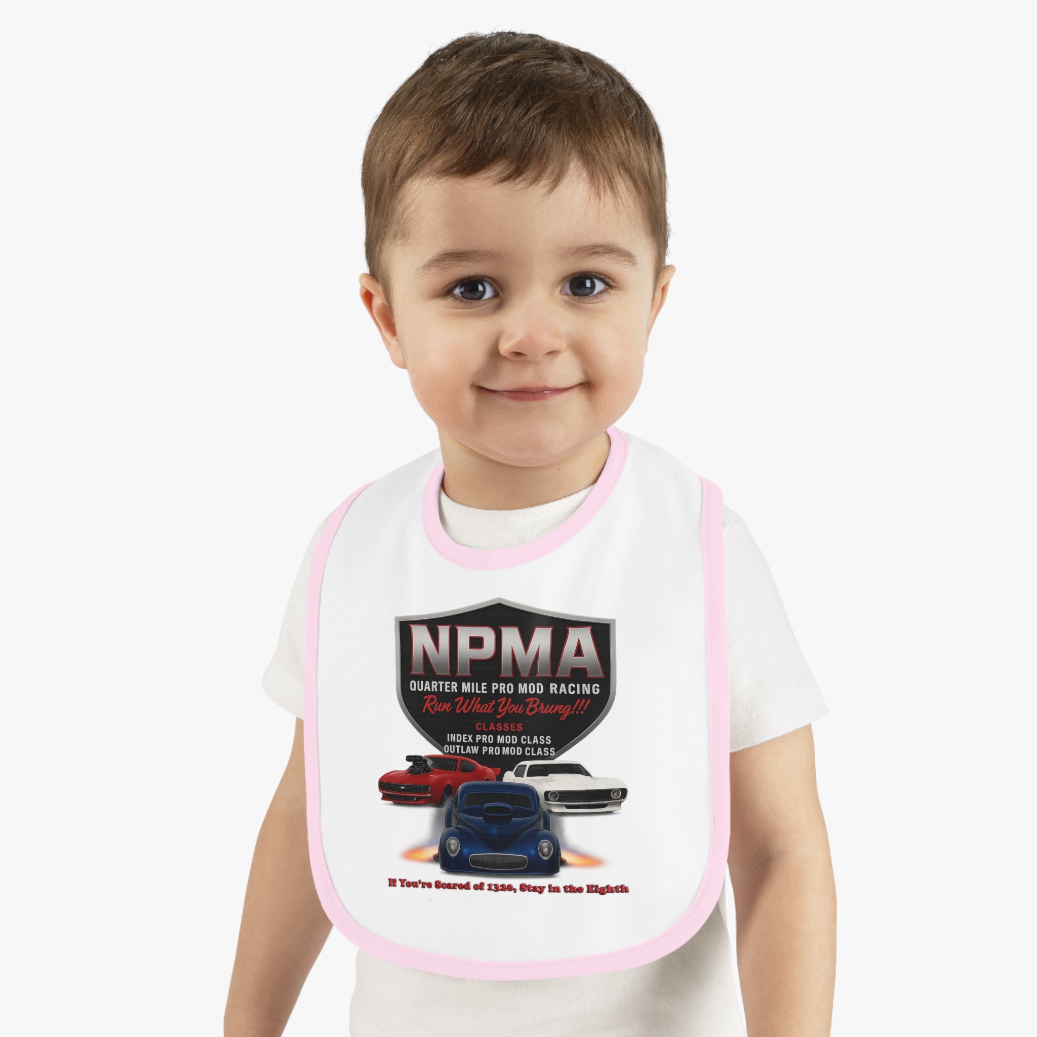 Racing Themed Baby Bib - NPMA Car Design