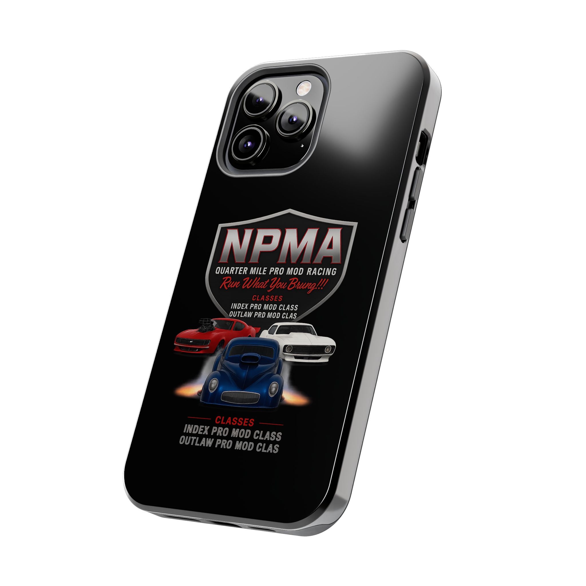 Racing-Themed Tough Phone Cases, Durable Phone Cover, Car Enthusiast Gift, Customizable Tech Accessories, NPMA Racing Merchandise