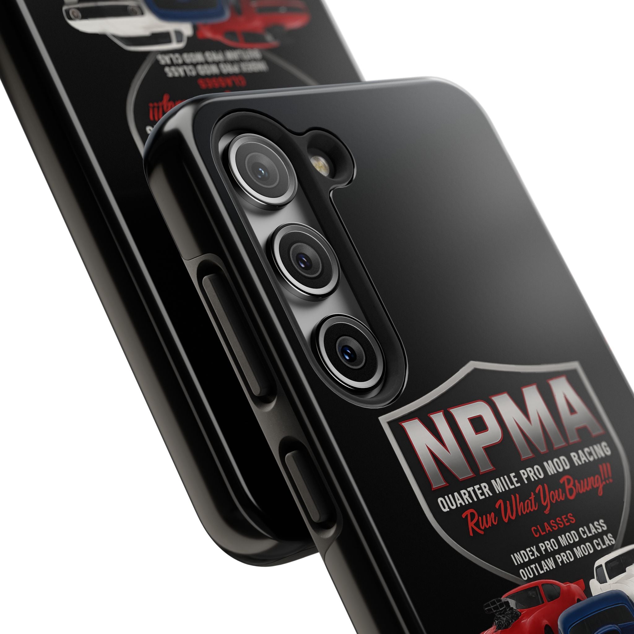 Racing-Themed Tough Phone Cases, Durable Phone Cover, Car Enthusiast Gift, Customizable Tech Accessories, NPMA Racing Merchandise