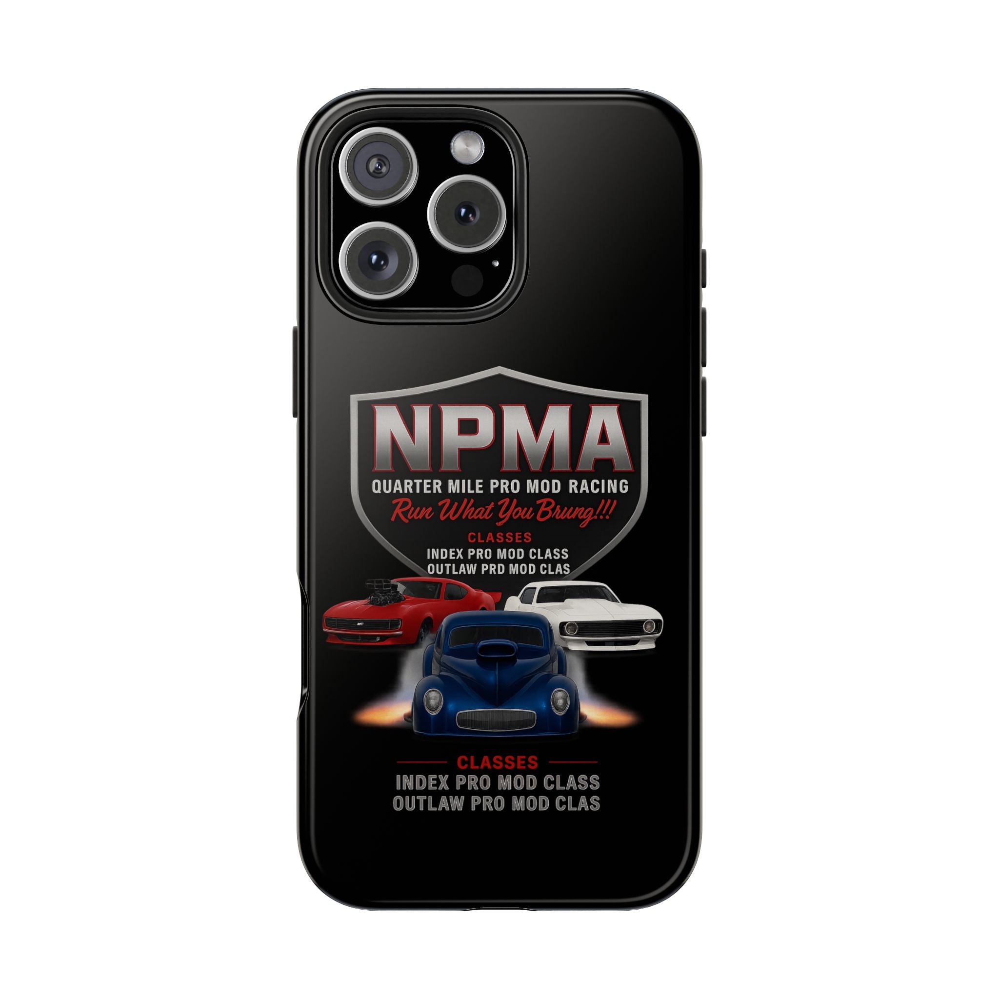 Racing-Themed Tough Phone Cases, Durable Phone Cover, Car Enthusiast Gift, Customizable Tech Accessories, NPMA Racing Merchandise