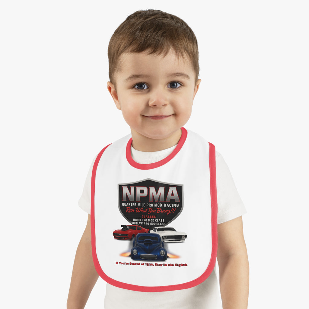 Racing Themed Baby Bib - NPMA Car Design