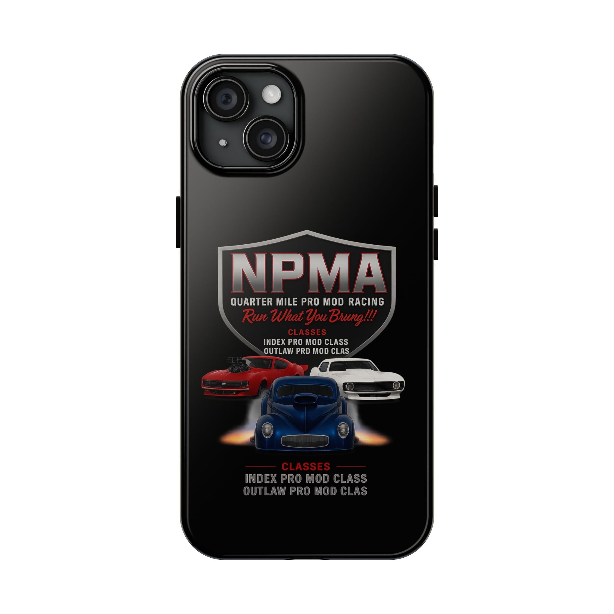 Racing-Themed Tough Phone Cases, Durable Phone Cover, Car Enthusiast Gift, Customizable Tech Accessories, NPMA Racing Merchandise