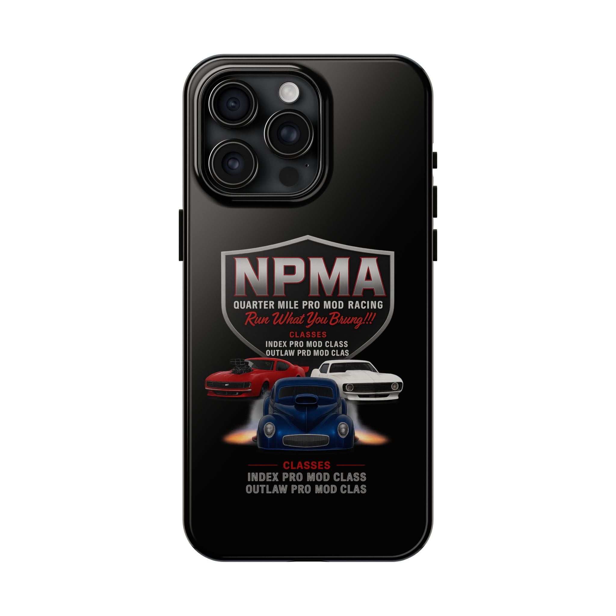 Racing-Themed Tough Phone Cases, Durable Phone Cover, Car Enthusiast Gift, Customizable Tech Accessories, NPMA Racing Merchandise