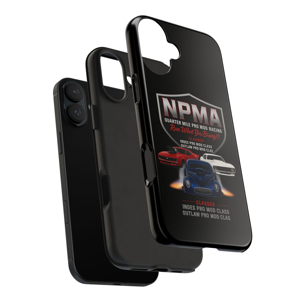 Racing-Themed Tough Phone Cases, Durable Phone Cover, Car Enthusiast Gift, Customizable Tech Accessories, NPMA Racing Merchandise