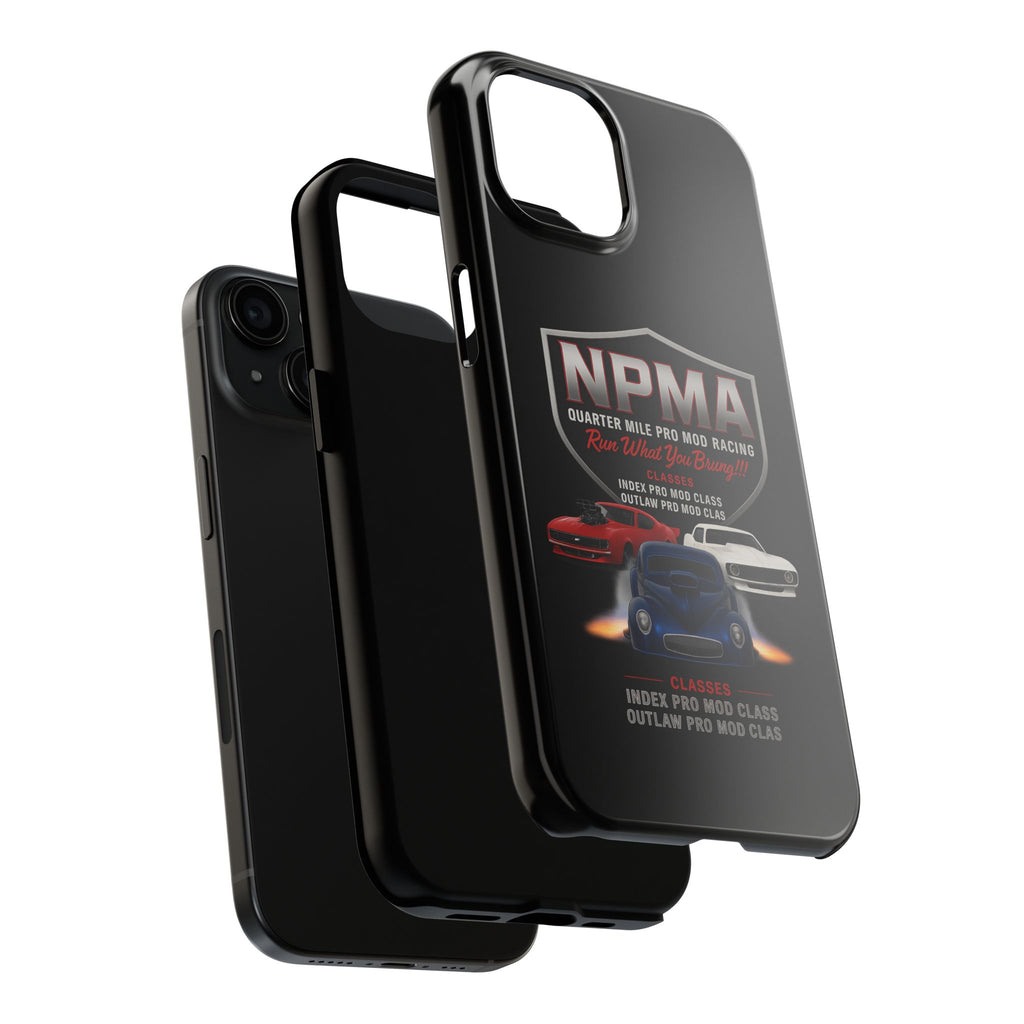 Racing-Themed Tough Phone Cases, Durable Phone Cover, Car Enthusiast Gift, Customizable Tech Accessories, NPMA Racing Merchandise