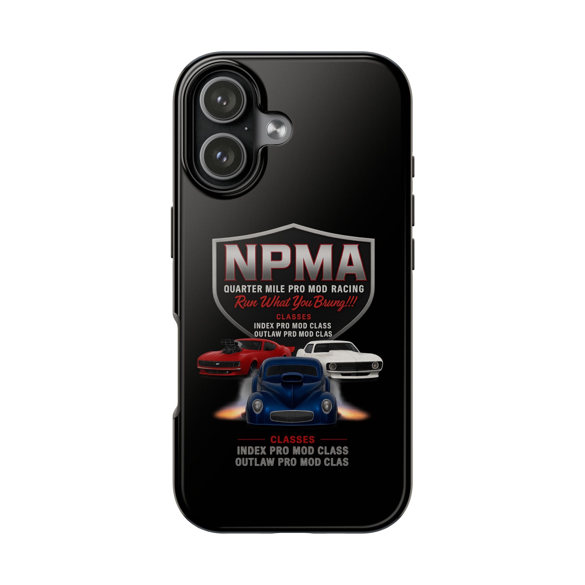 Racing-Themed Tough Phone Cases, Durable Phone Cover, Car Enthusiast Gift, Customizable Tech Accessories, NPMA Racing Merchandise