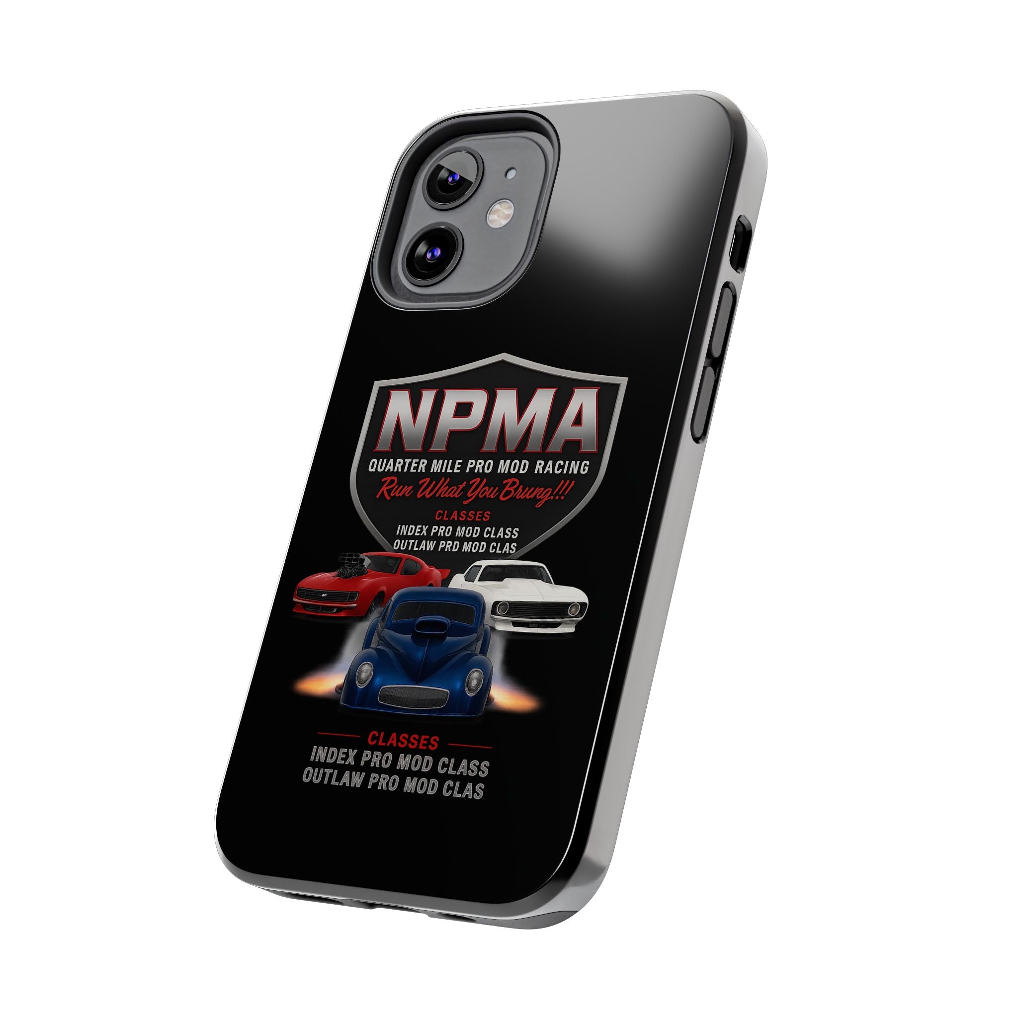Racing-Themed Tough Phone Cases, Durable Phone Cover, Car Enthusiast Gift, Customizable Tech Accessories, NPMA Racing Merchandise