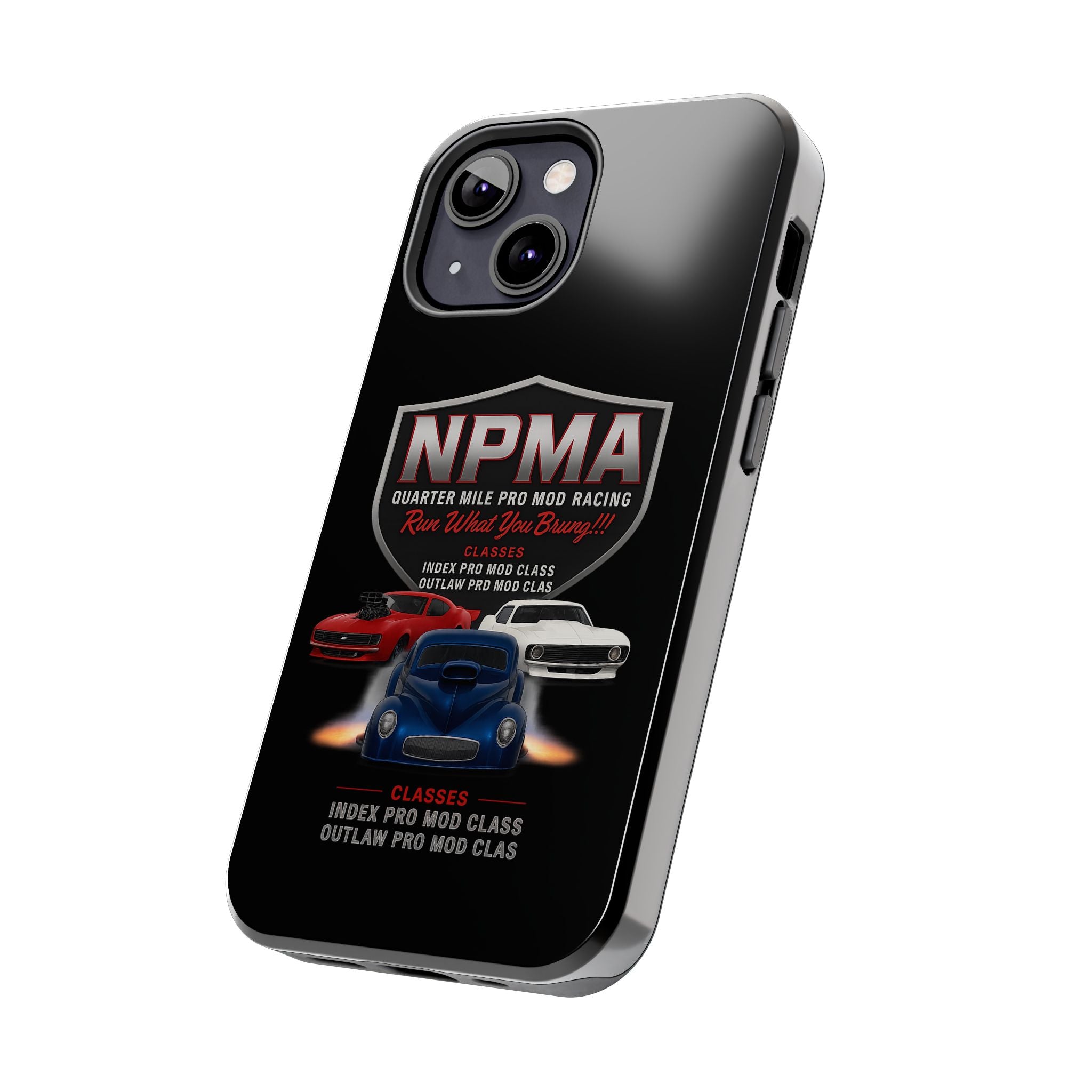 Racing-Themed Tough Phone Cases, Durable Phone Cover, Car Enthusiast Gift, Customizable Tech Accessories, NPMA Racing Merchandise
