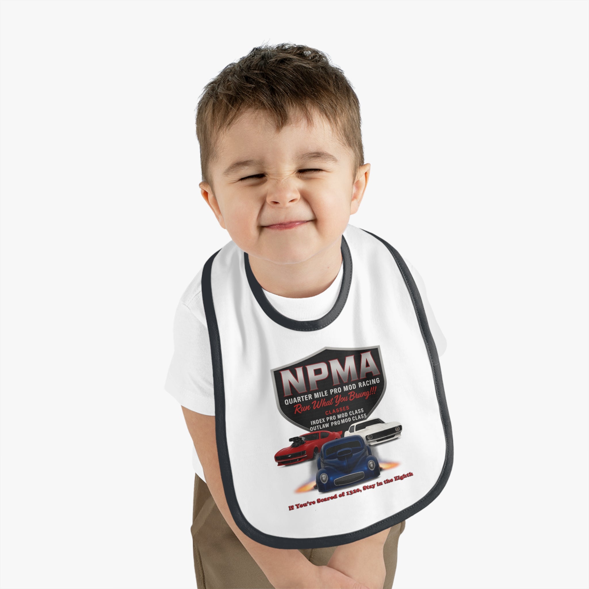 Racing Themed Baby Bib - NPMA Car Design