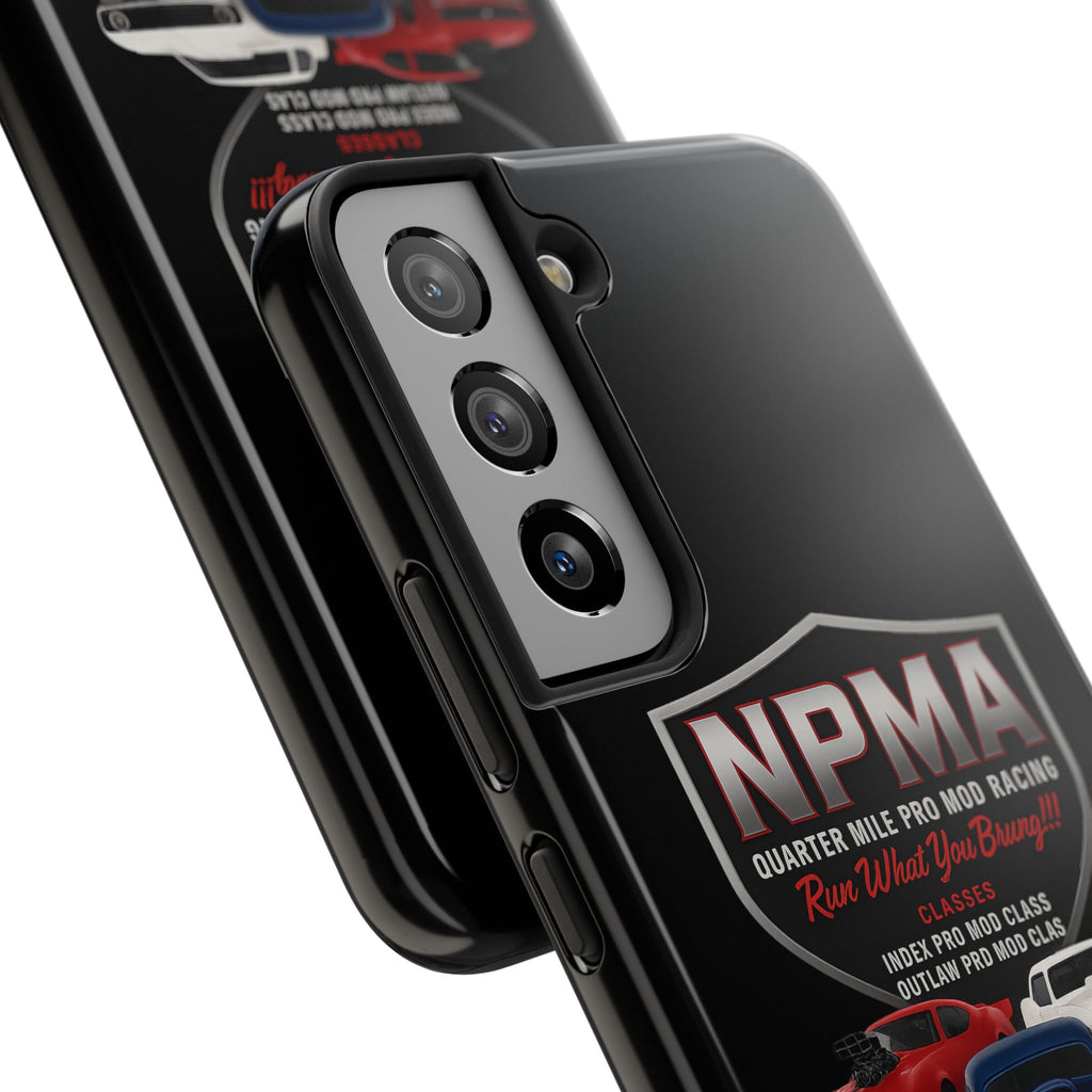Racing-Themed Tough Phone Cases, Durable Phone Cover, Car Enthusiast Gift, Customizable Tech Accessories, NPMA Racing Merchandise