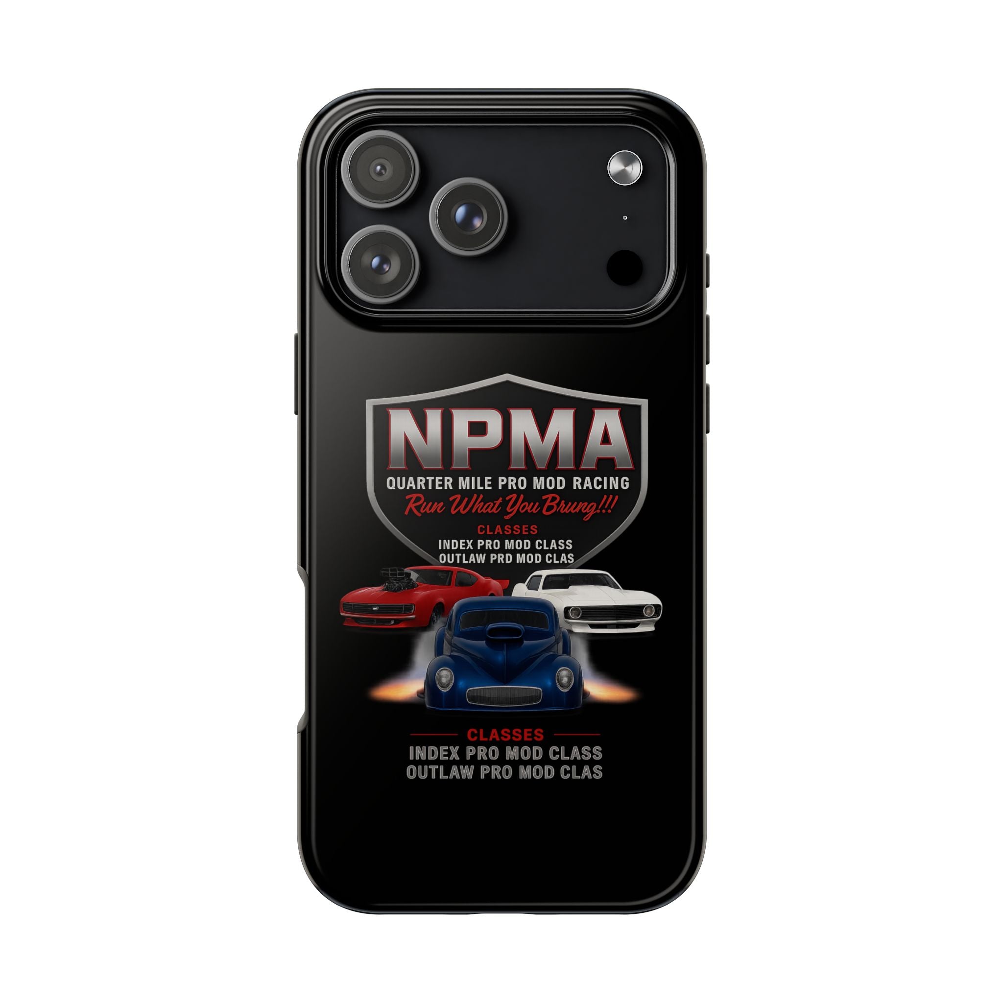 Racing-Themed Tough Phone Cases, Durable Phone Cover, Car Enthusiast Gift, Customizable Tech Accessories, NPMA Racing Merchandise