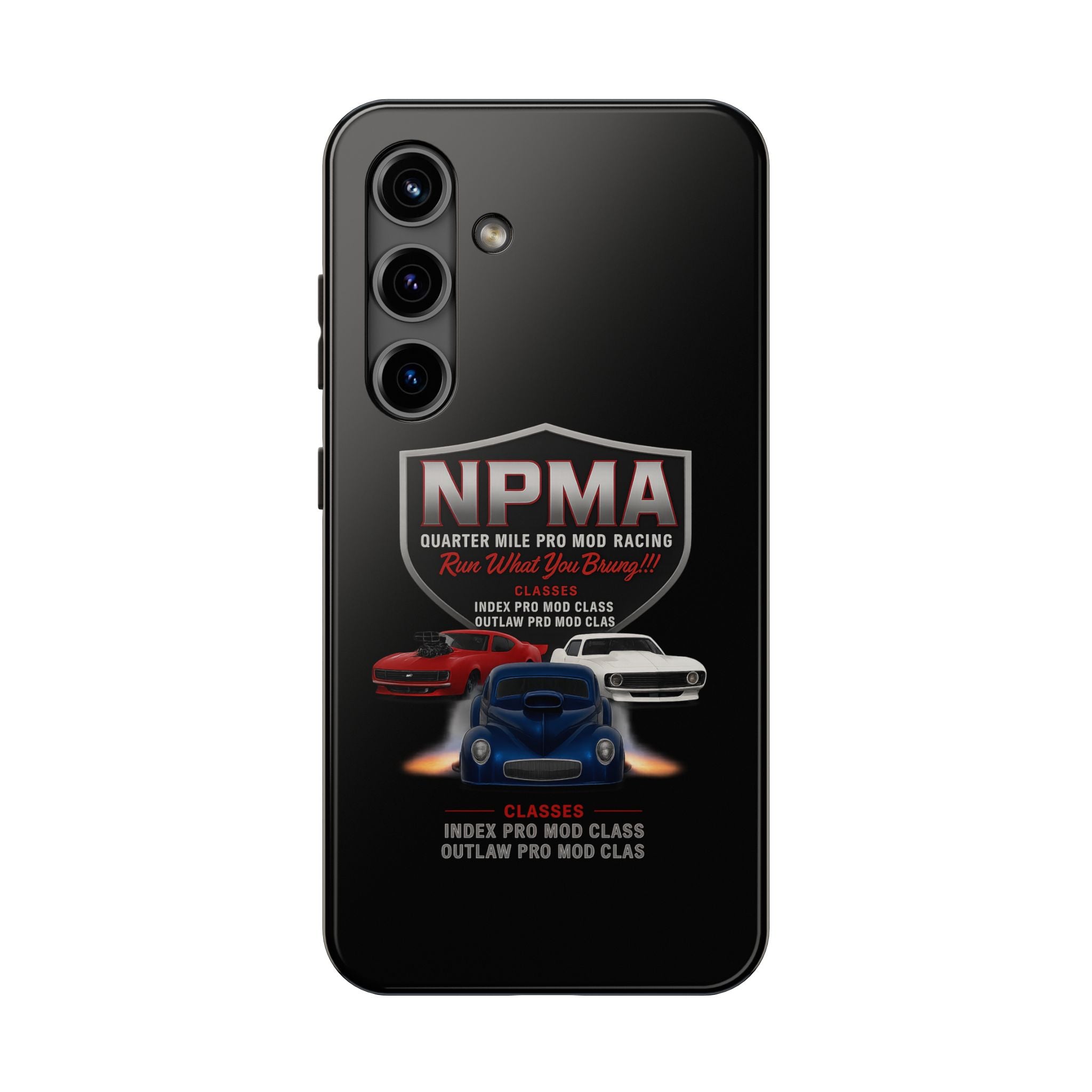 Racing-Themed Tough Phone Cases, Durable Phone Cover, Car Enthusiast Gift, Customizable Tech Accessories, NPMA Racing Merchandise