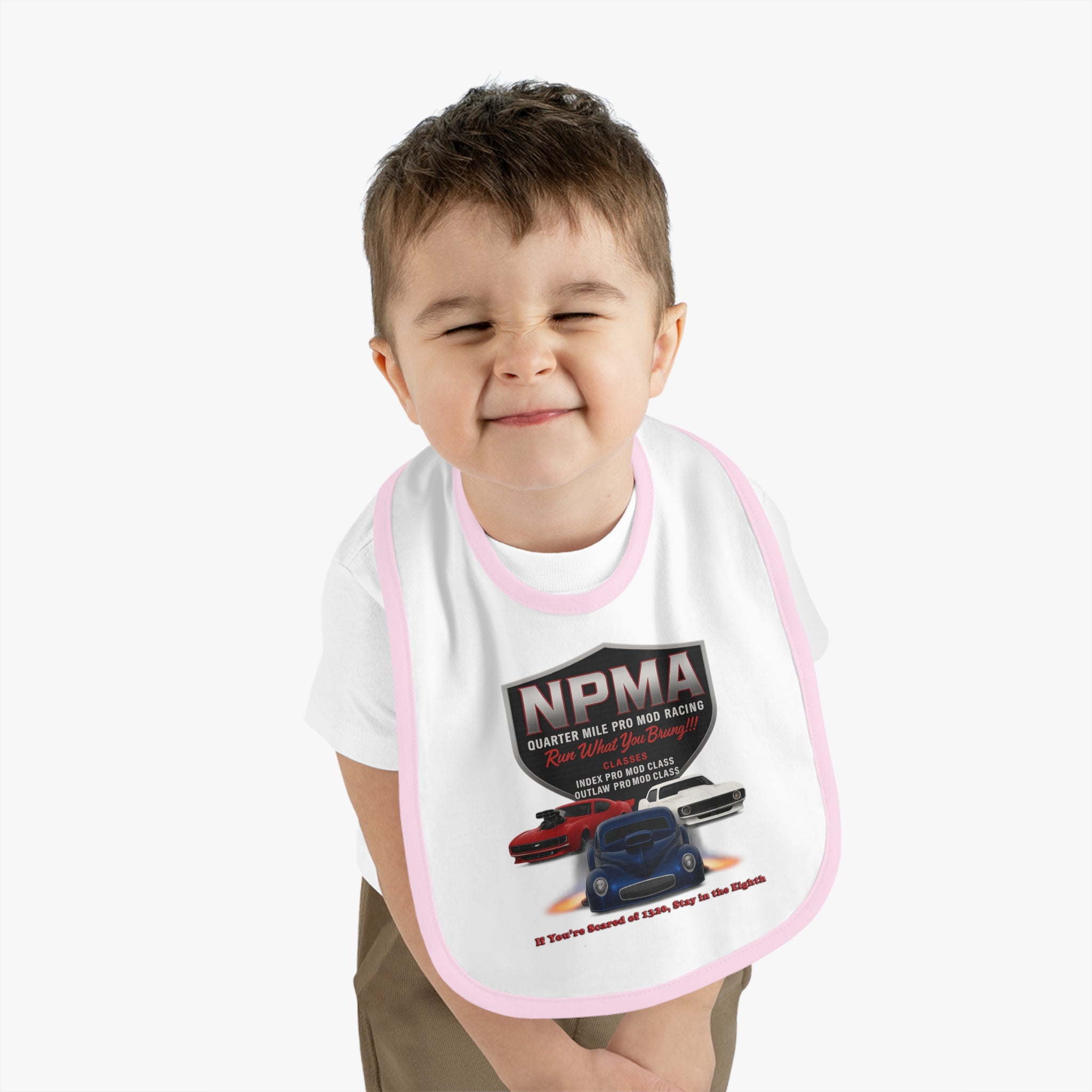 Racing Themed Baby Bib - NPMA Car Design