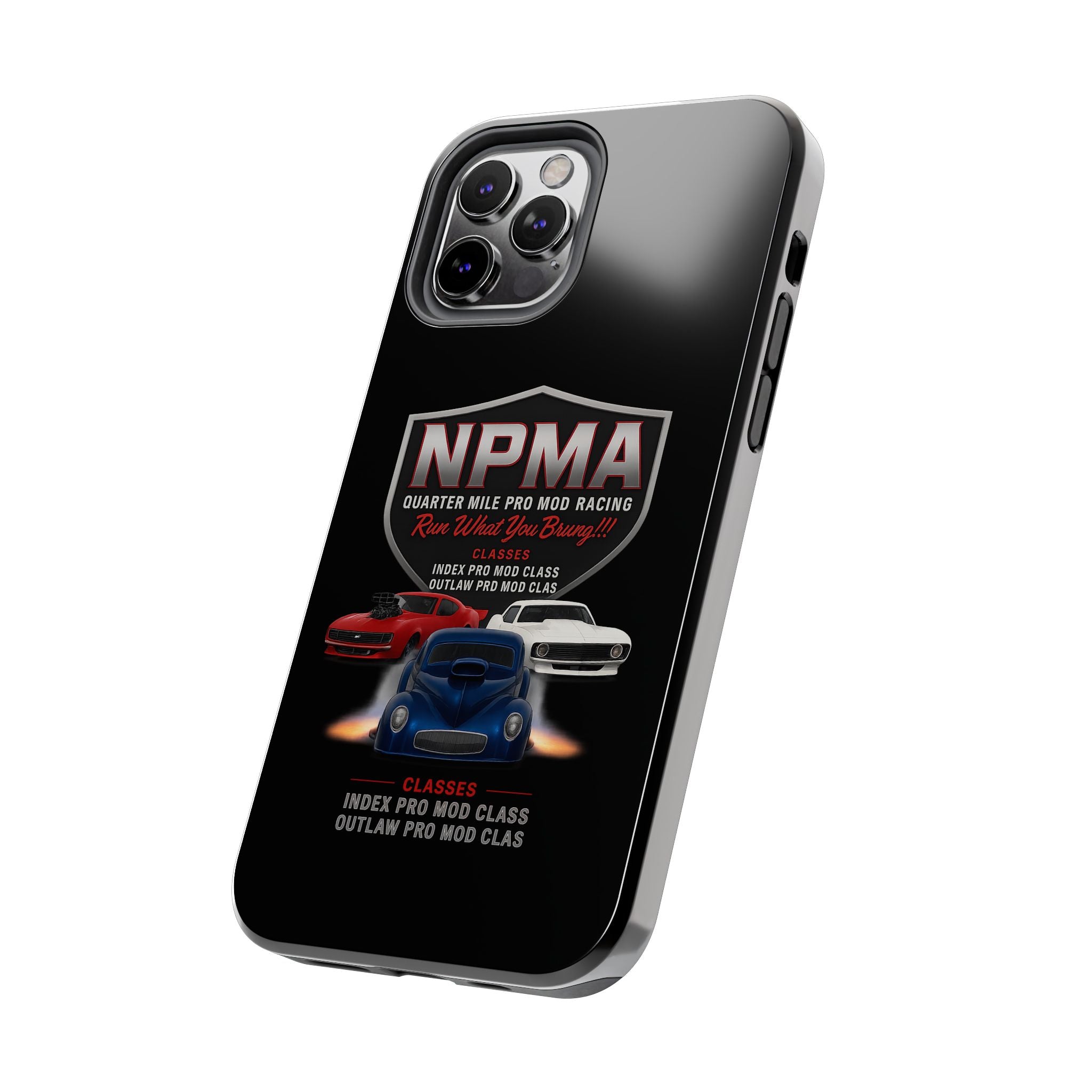 Racing-Themed Tough Phone Cases, Durable Phone Cover, Car Enthusiast Gift, Customizable Tech Accessories, NPMA Racing Merchandise