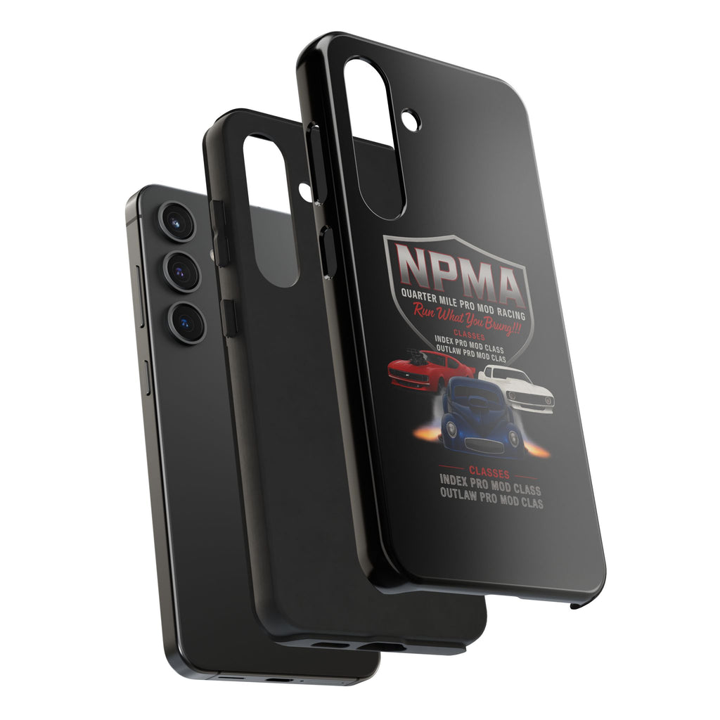 Racing-Themed Tough Phone Cases, Durable Phone Cover, Car Enthusiast Gift, Customizable Tech Accessories, NPMA Racing Merchandise
