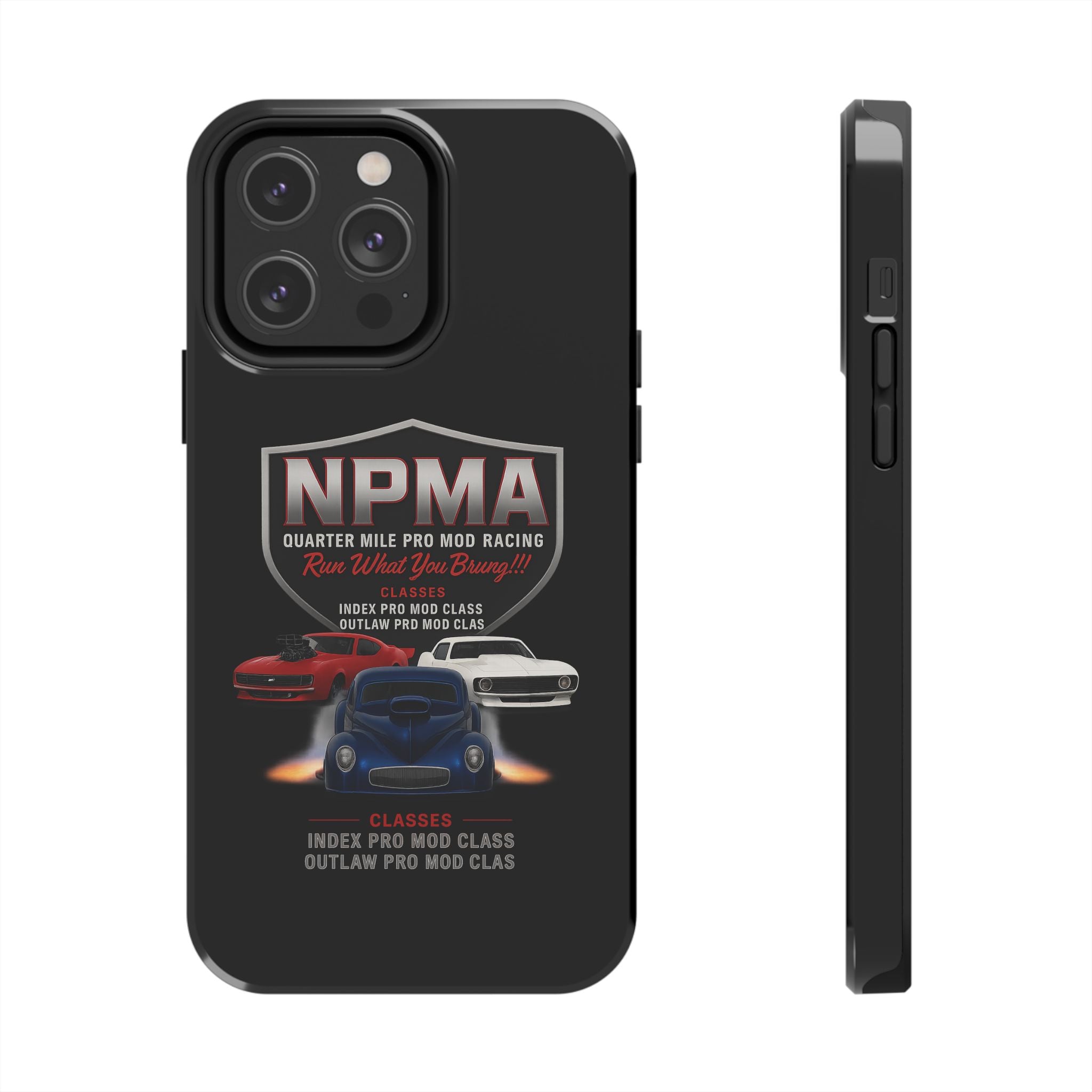 Racing-Themed Tough Phone Cases, Durable Phone Cover, Car Enthusiast Gift, Customizable Tech Accessories, NPMA Racing Merchandise