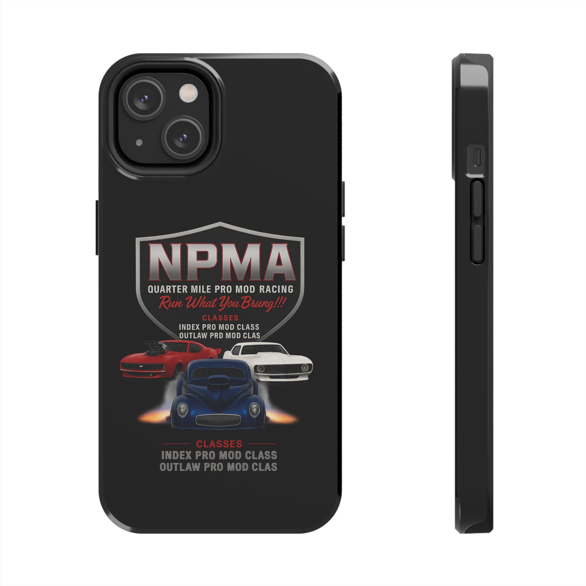 Racing-Themed Tough Phone Cases, Durable Phone Cover, Car Enthusiast Gift, Customizable Tech Accessories, NPMA Racing Merchandise