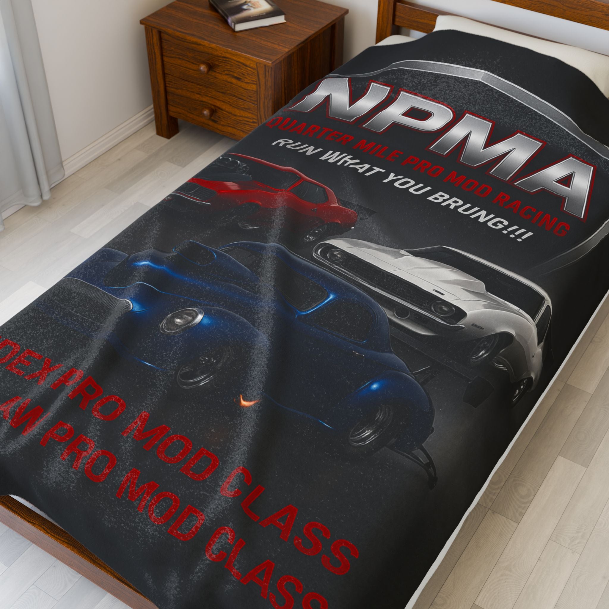 NPMA Racing Velveteen Plush Blanket – Cozy Throw for Racing Enthusiasts