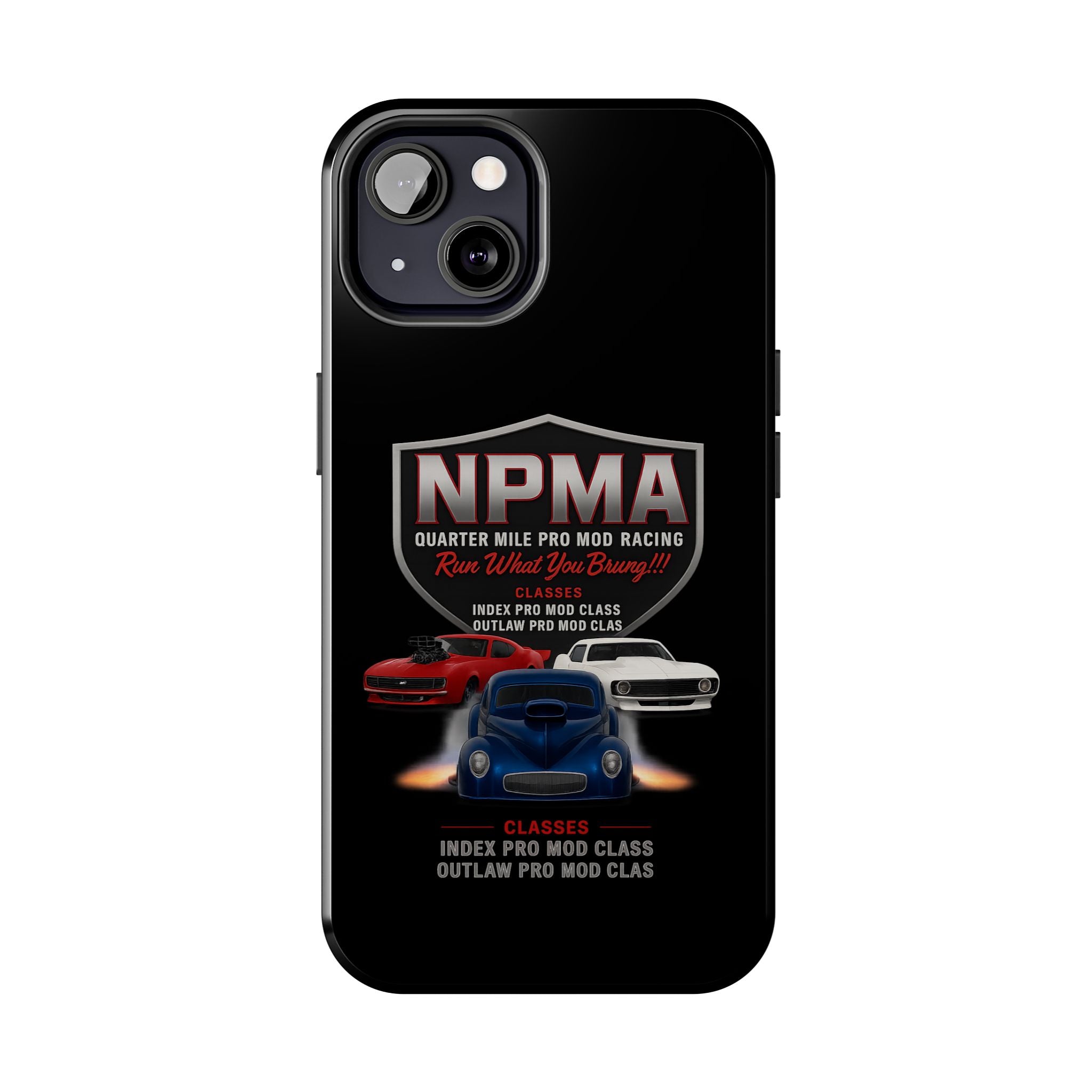 Racing-Themed Tough Phone Cases, Durable Phone Cover, Car Enthusiast Gift, Customizable Tech Accessories, NPMA Racing Merchandise