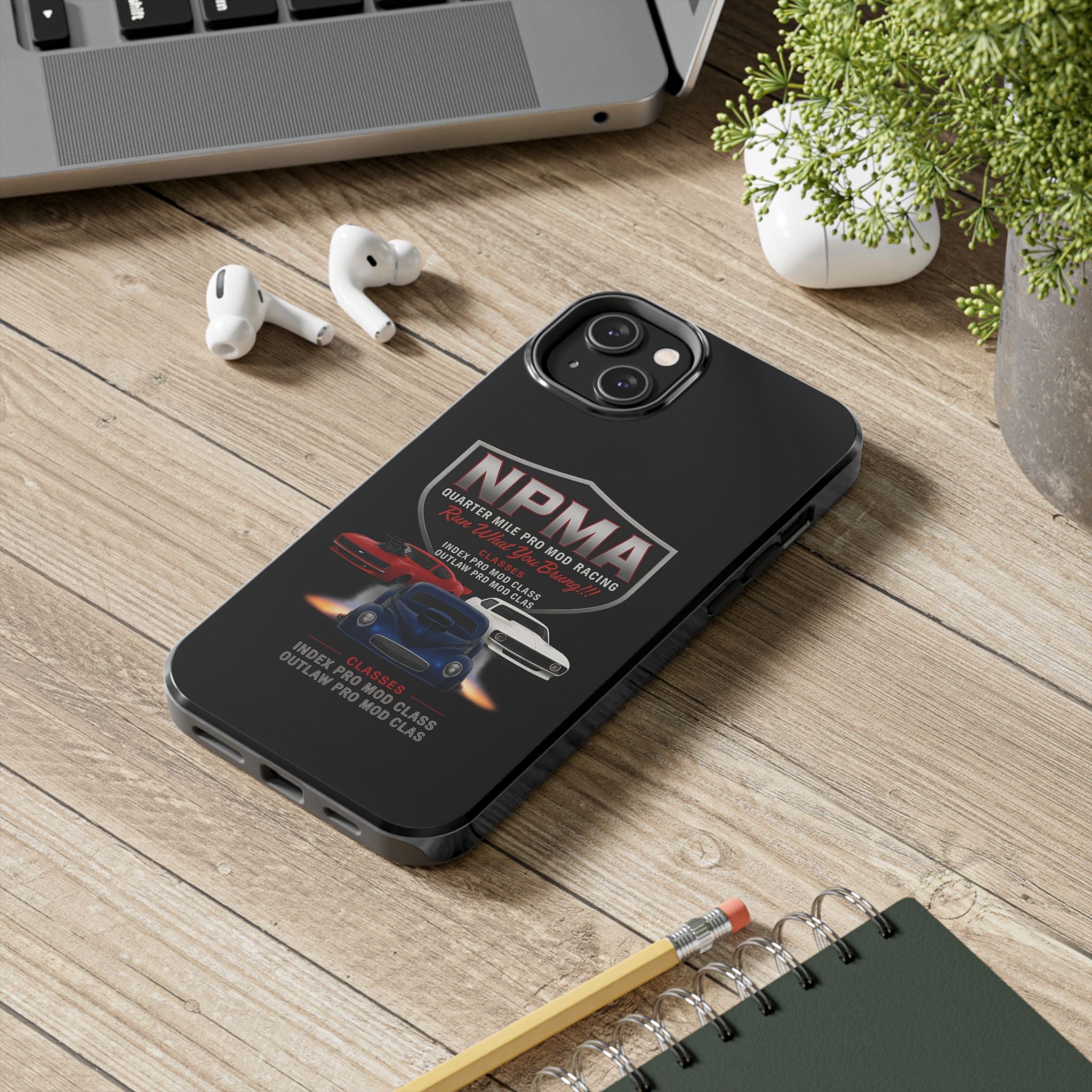 Racing-Themed Tough Phone Cases, Durable Phone Cover, Car Enthusiast Gift, Customizable Tech Accessories, NPMA Racing Merchandise