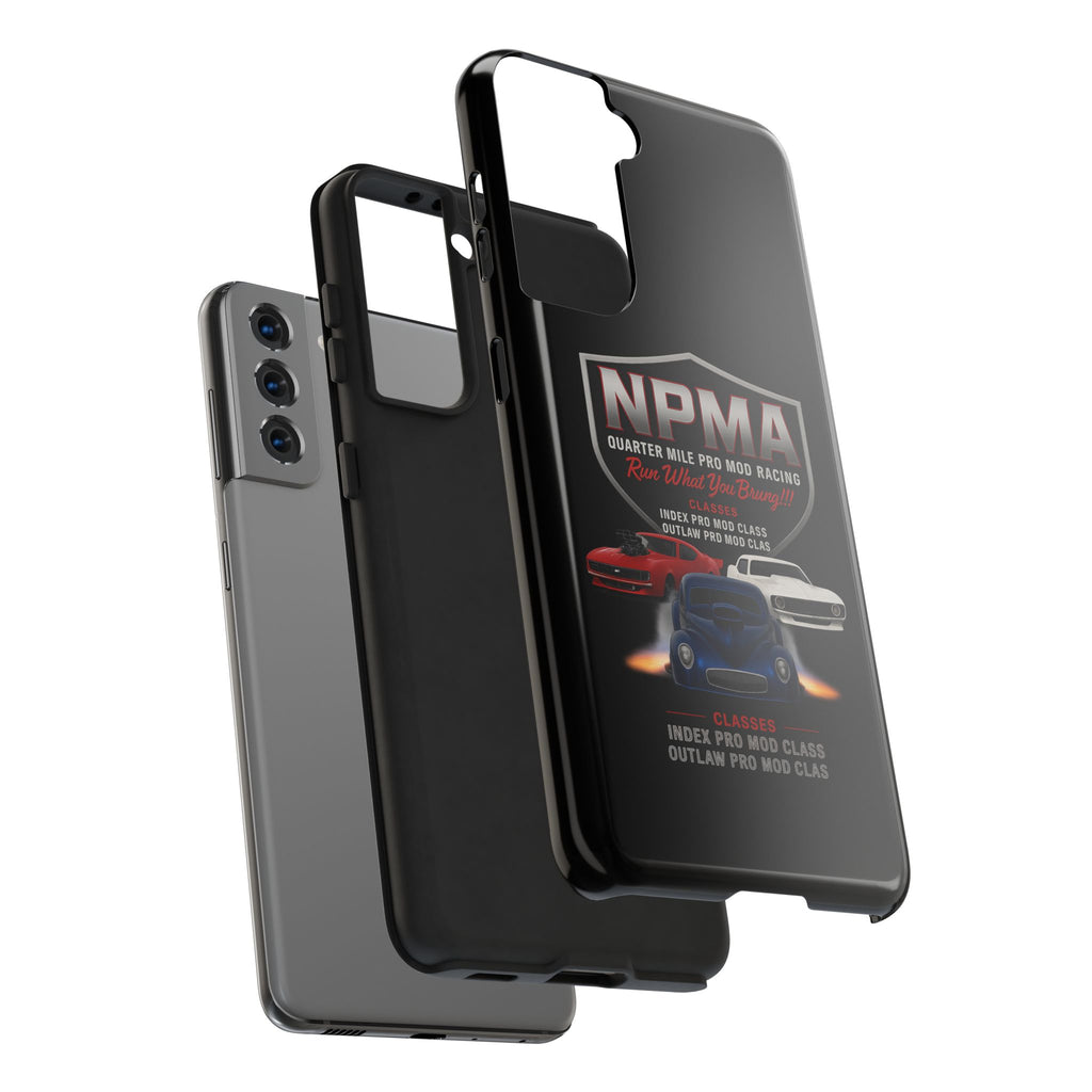 Racing-Themed Tough Phone Cases, Durable Phone Cover, Car Enthusiast Gift, Customizable Tech Accessories, NPMA Racing Merchandise
