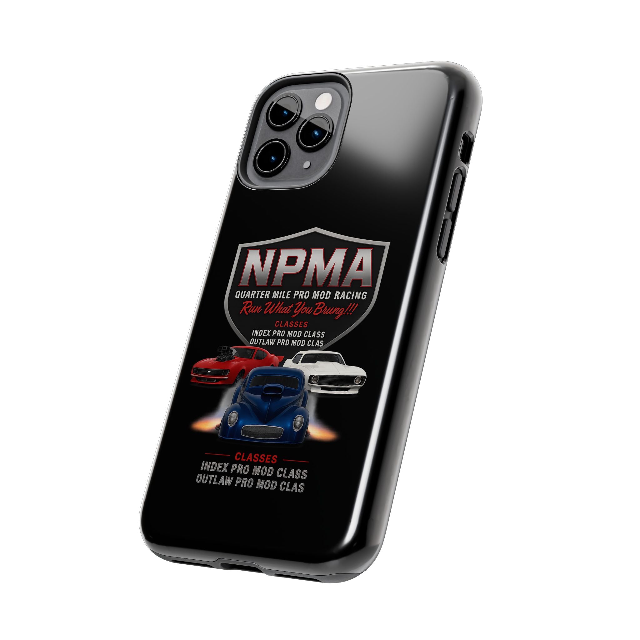 Racing-Themed Tough Phone Cases, Durable Phone Cover, Car Enthusiast Gift, Customizable Tech Accessories, NPMA Racing Merchandise