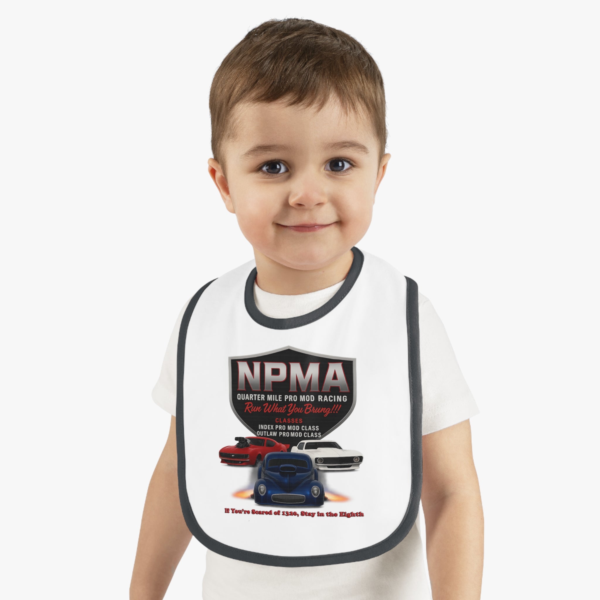 Racing Themed Baby Bib - NPMA Car Design
