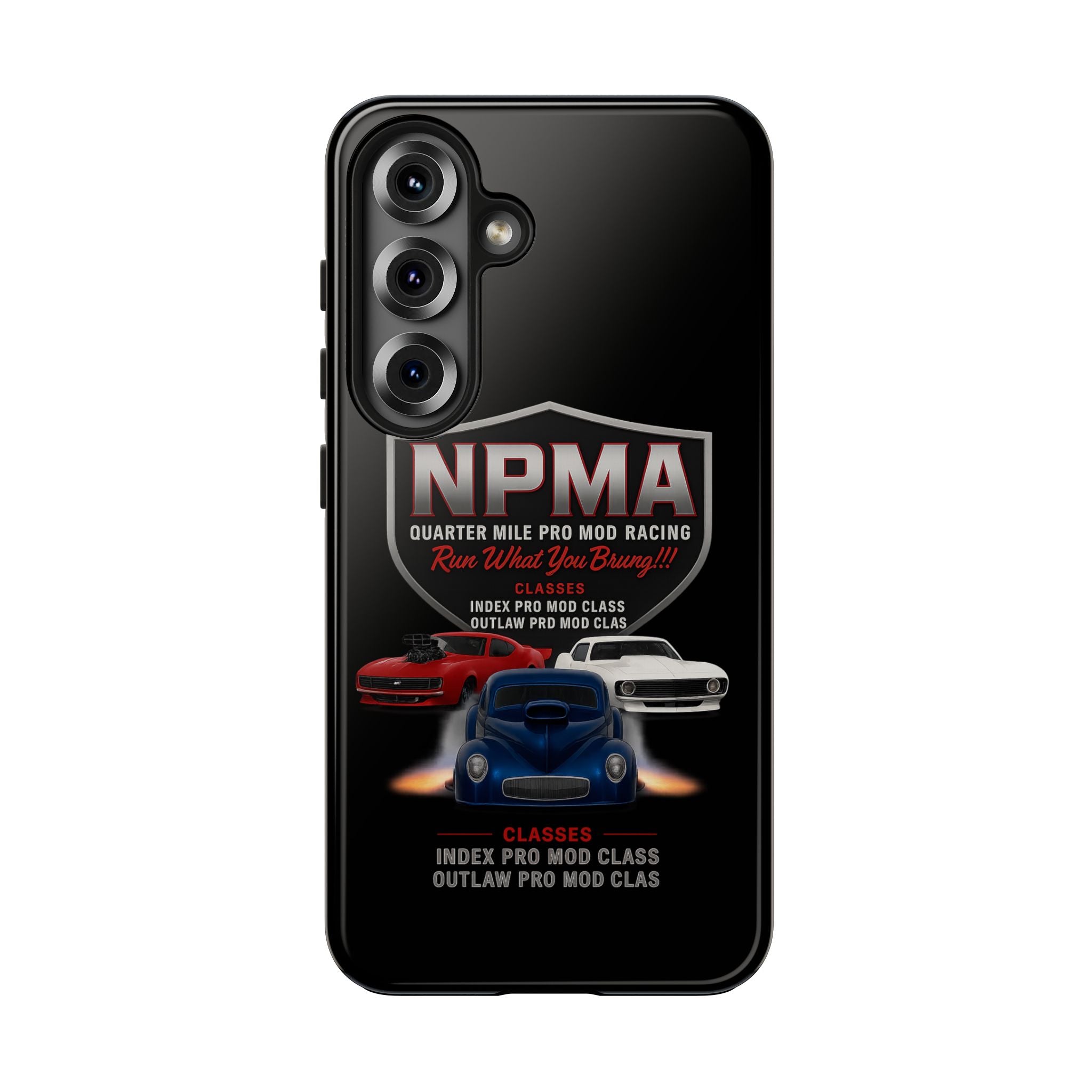Racing-Themed Tough Phone Cases, Durable Phone Cover, Car Enthusiast Gift, Customizable Tech Accessories, NPMA Racing Merchandise