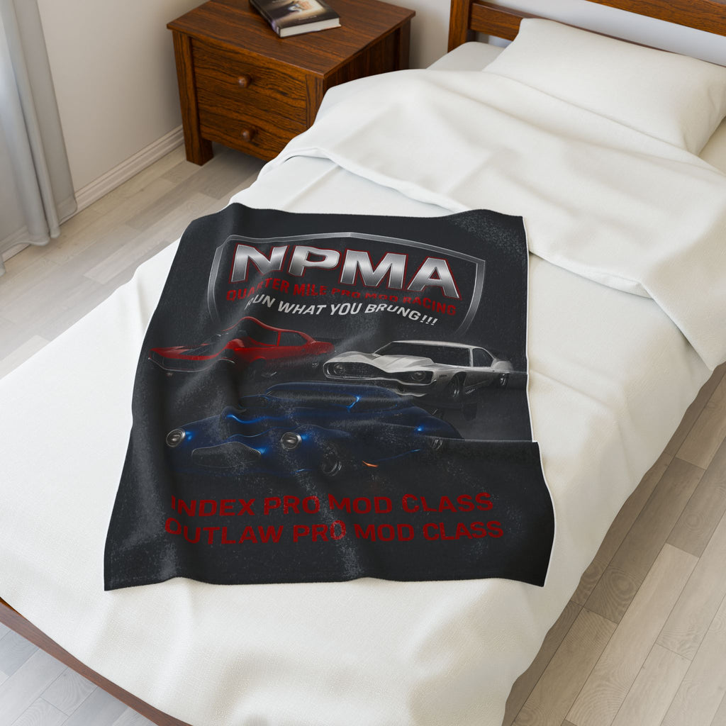 NPMA Racing Velveteen Plush Blanket – Cozy Throw for Racing Enthusiasts