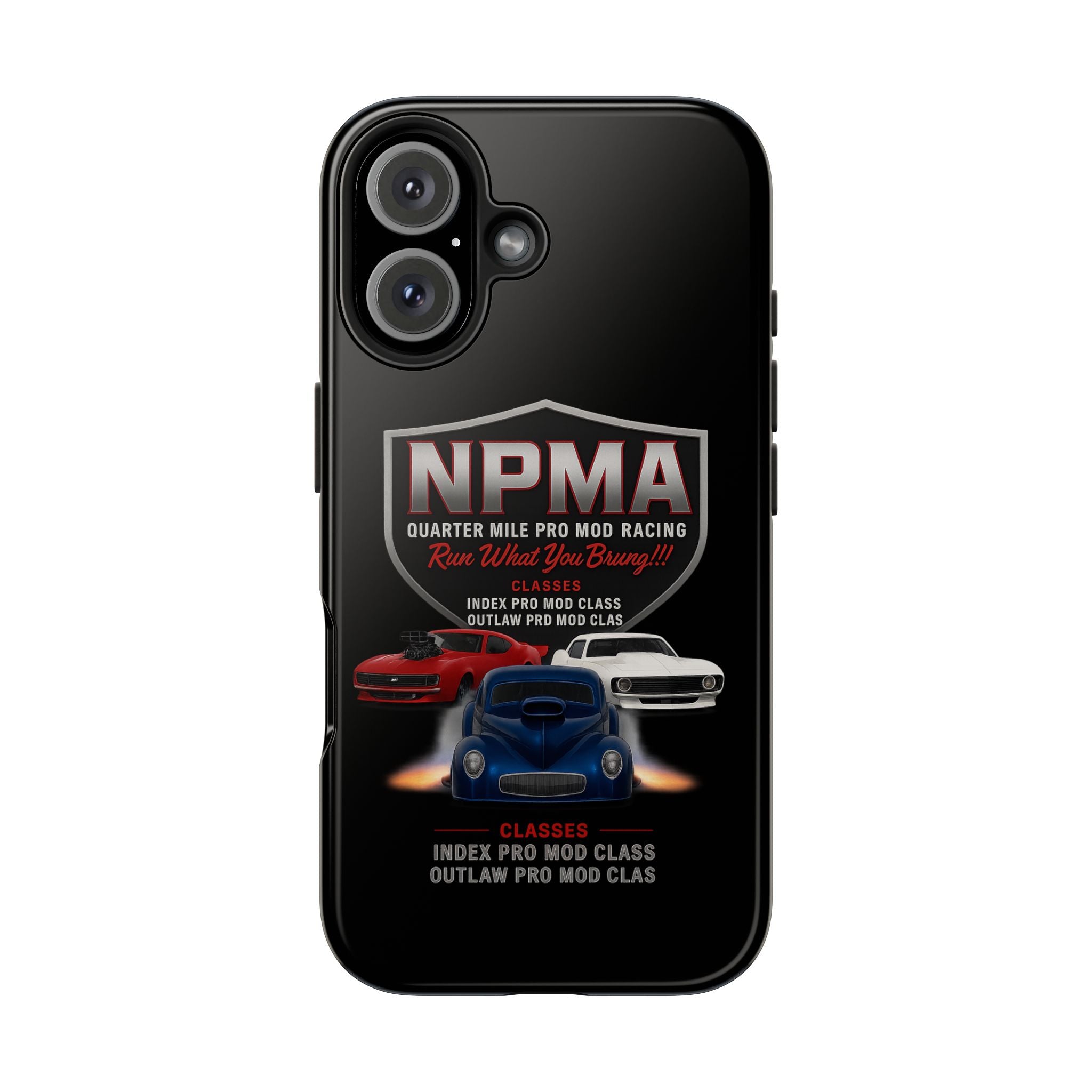 Racing-Themed Tough Phone Cases, Durable Phone Cover, Car Enthusiast Gift, Customizable Tech Accessories, NPMA Racing Merchandise