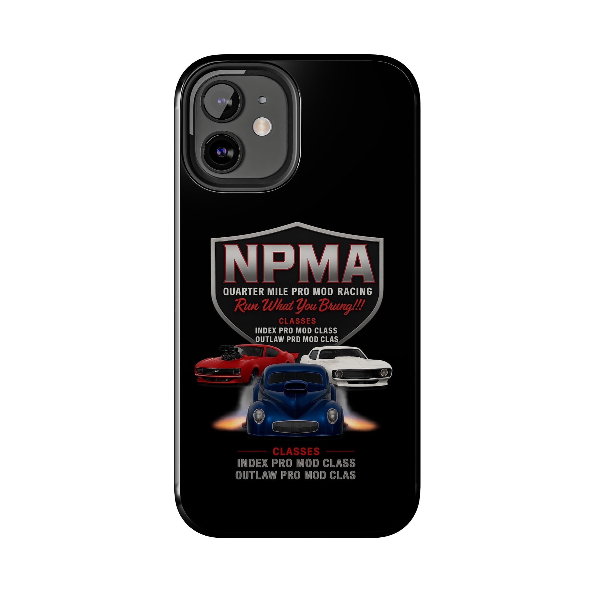 Racing-Themed Tough Phone Cases, Durable Phone Cover, Car Enthusiast Gift, Customizable Tech Accessories, NPMA Racing Merchandise