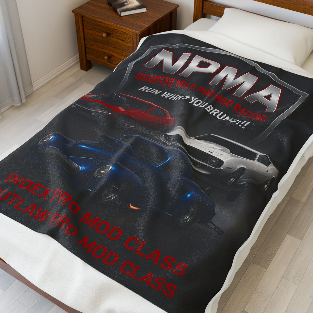 NPMA Racing Velveteen Plush Blanket – Cozy Throw for Racing Enthusiasts